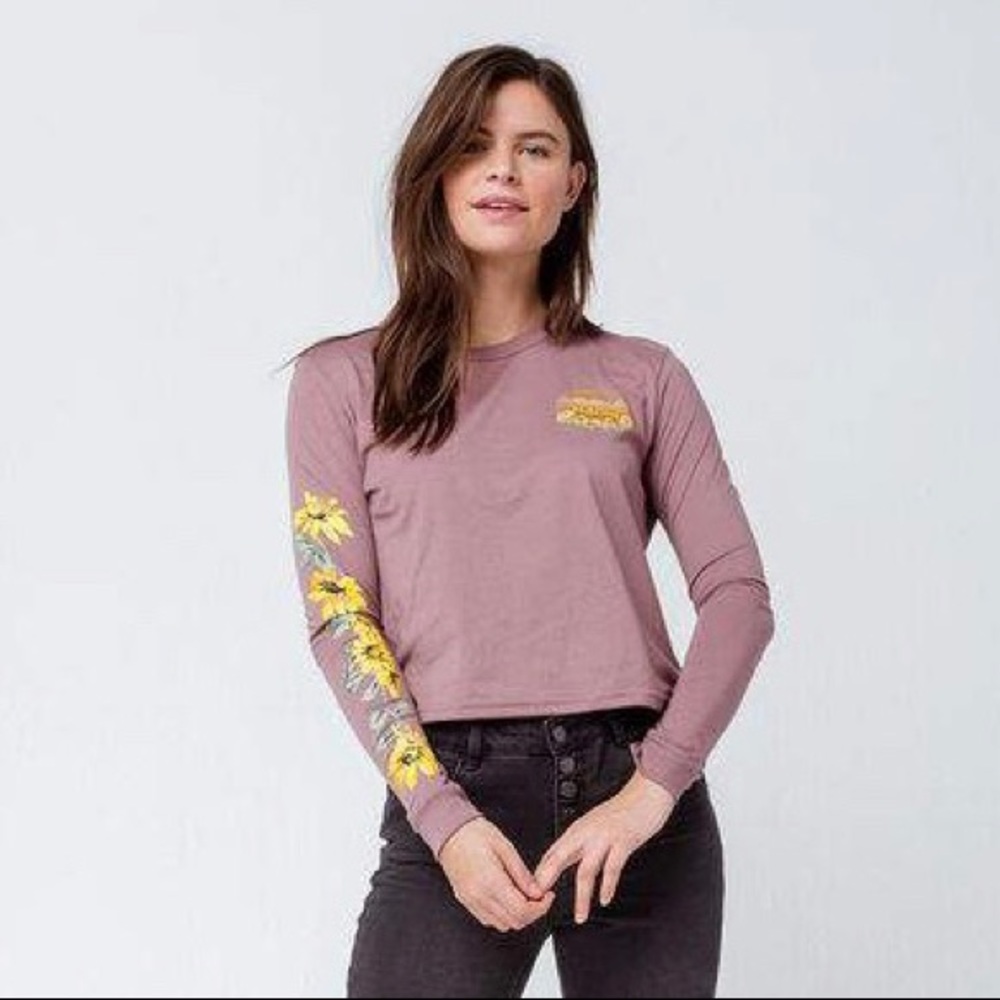 Volcom Purple Cropped Long-sleeve Tee